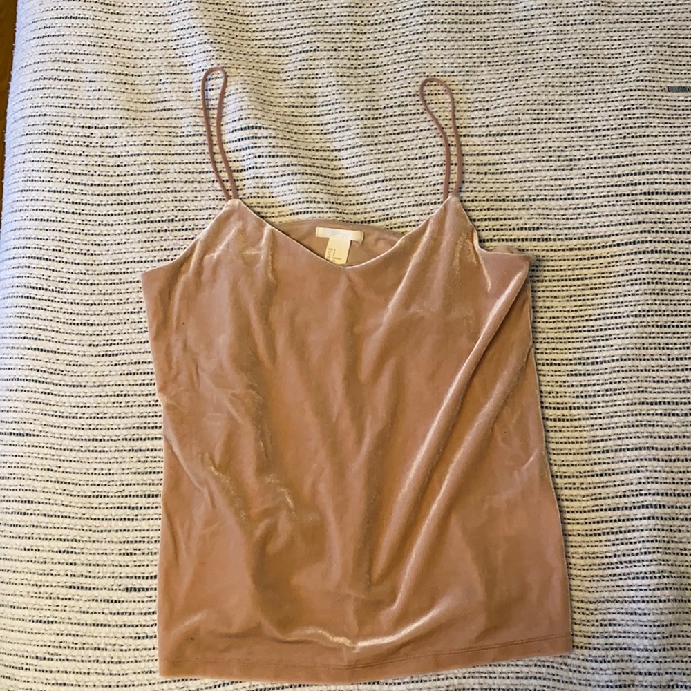 Velvet Baby Pink Spaghetti Top